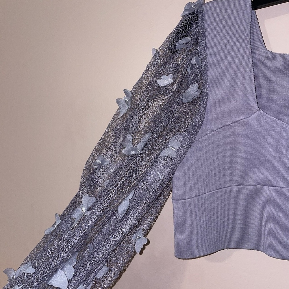 Free People Flutter Crop Top - Lilac - Picture 3 of 5